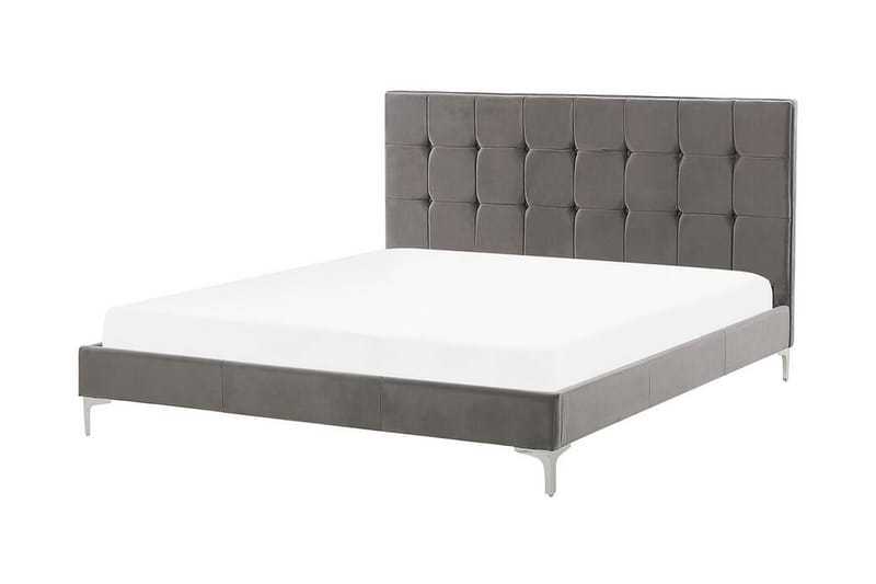 Amberta Rammeseng 140x200 cm - Fløyel/Grå - Møbler - Senger - Rammeseng