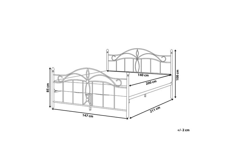 Antlia Rammeseng 140x200 cm - Hvit - Møbler - Senger - Rammeseng