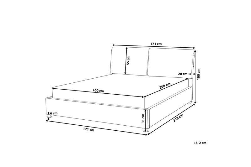 BELFORT Dobbeltseng 160 | 200 cm - Beige - Møbler - Senger - Rammeseng