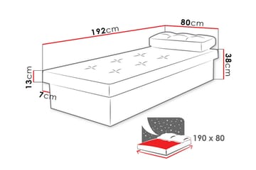 Berta Rammeseng 190x80x38 cm - Møbler - Senger - Komplett sengepakke
