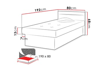 Berta Rammeseng 192x80x68 cm - Møbler - Senger - Rammeseng