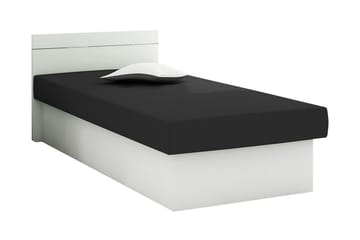 Berta Sengepakke 80x190 cm i Stoff med Sengegavl + Overmadrass - Svart - Møbler - Senger - Komplett sengepakke