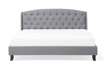 Bordeaux Sengeramme 180x200 cm i Stoff med Sengegavl - Grå - Møbler - Senger - Sengeramme & sengestamme