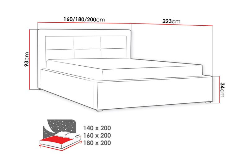 Clasic Rammeseng 223x200x93 cm - Familieseng - Rammeseng