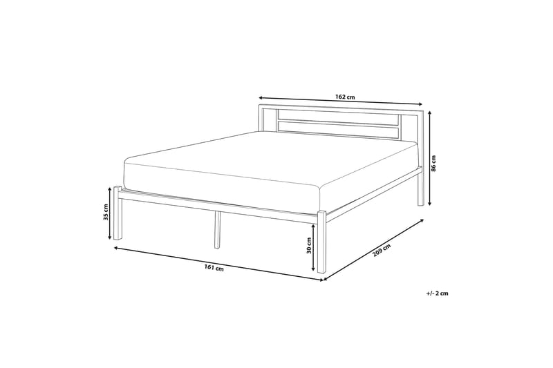 Cusset Dobbeltseng 160 | 200 cm - Svart - Møbler - Senger - Rammeseng