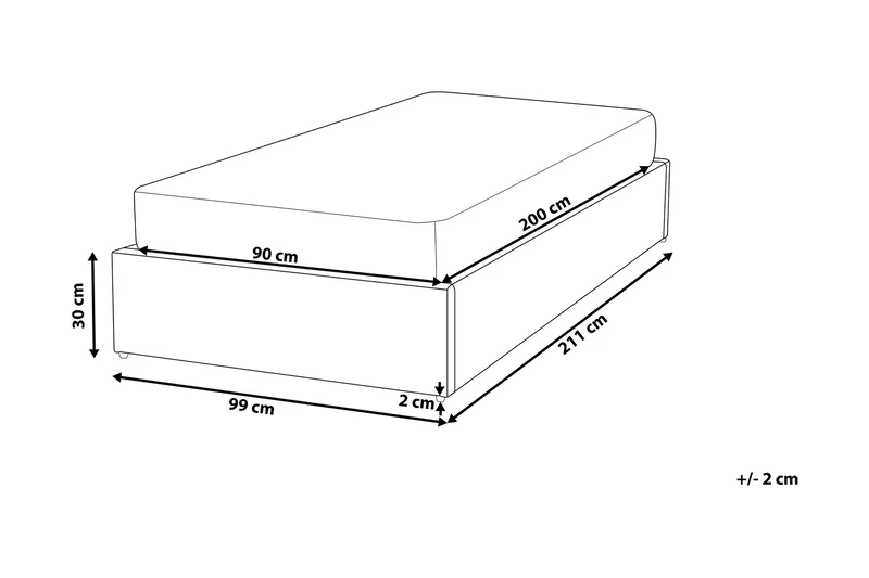 Dinan Dobbeltseng 90 | 200 cm - Beige - Møbler - Senger - Sengeramme & sengestamme