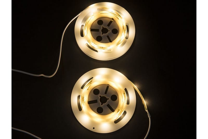 Dobbeltseng ZEN med Nattbord og LED 180x200 brun - Brun - Møbler - Senger - Rammeseng