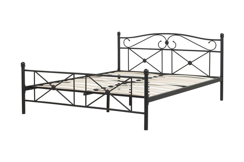 Finnicka Dobbeltseng 140x200 cm - Svart - Møbler - Senger - Sengeramme & sengestamme