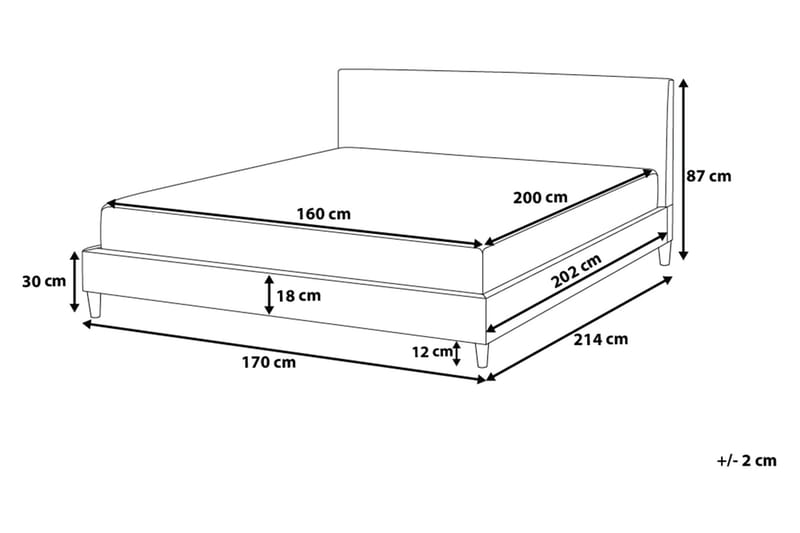 Fitou Dobbeltseng 160 | 200 cm - Beige - Rammeseng