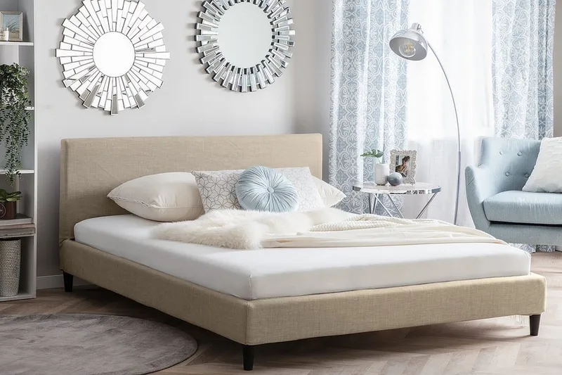 Fitou Dobbeltseng 180 | 200 cm - Beige - Møbler - Senger - Sengeramme & sengestamme