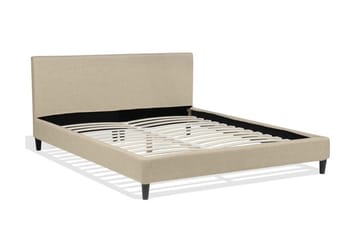 Fitou Sengeramme 160x200 cm i Stoff med Sengegavl - Beige - Møbler - Senger - Sengeramme & sengestamme