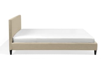 Fitou Sengeramme 160x200 cm i Stoff med Sengegavl - Beige - Møbler - Senger - Sengeramme & sengestamme