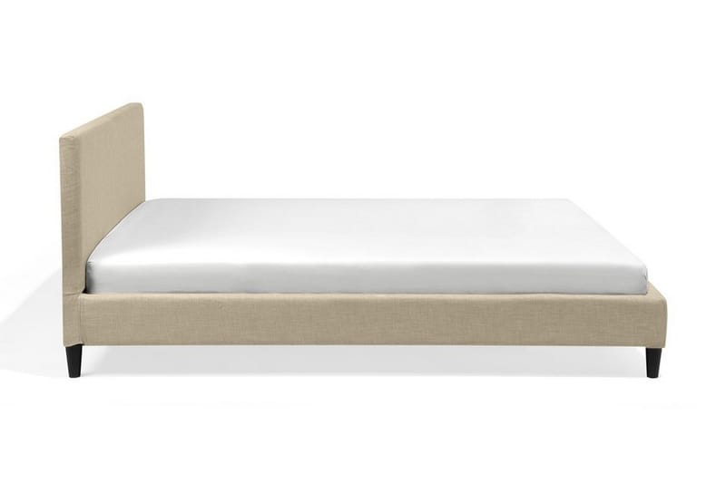 Fitou Sengeramme 160x200 cm i Stoff med Sengegavl - Beige - Møbler - Senger - Sengeramme & sengestamme