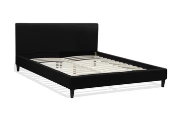Fitou Sengeramme 180x200 cm i Stoff med Sengegavl - Svart - Møbler - Senger - Sengeramme & sengestamme