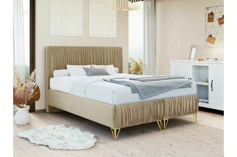 Gortin Rammeseng 160x200 cm - Beige - Møbler - Senger - Rammeseng