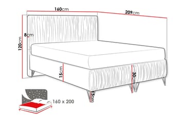 Gortin Rammeseng 160x200 cm - Lysegrå - Møbler - Senger - Rammeseng