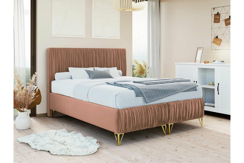 Gortin Rammeseng 160x200 cm - Rosa - Møbler - Senger - Rammeseng