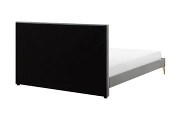 Holabo Sengepakke 140x200 cm i Fløyel med Sengegavl + Overmadrass - Grå - Møbler - Senger - Sengeramme & sengestamme