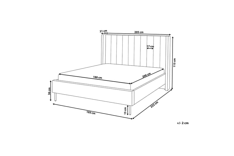 Krukö Dobbeltseng 180x200 cm - Grå - Møbler - Senger - Rammeseng
