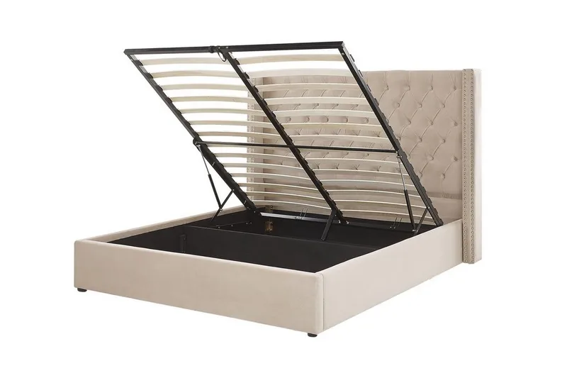 Kymmen Dobbeltseng 160x200 cm - Beige - Møbler - Senger - Sengeramme & sengestamme