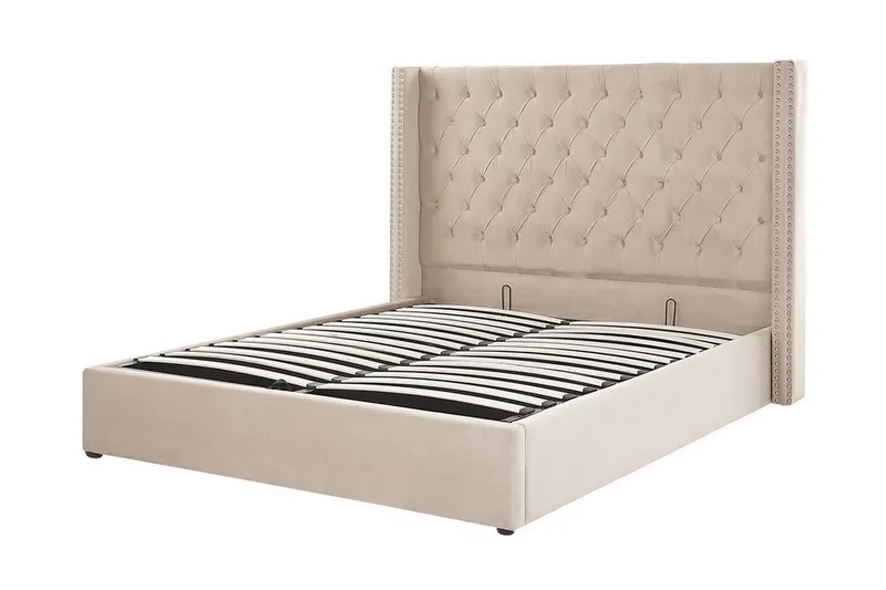 Kymmen Dobbeltseng 160x200 cm - Beige - Møbler - Senger - Sengeramme & sengestamme