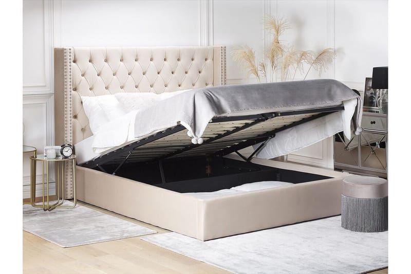 Kymmen Dobbeltseng 160x200 cm - Beige - Møbler - Senger - Rammeseng