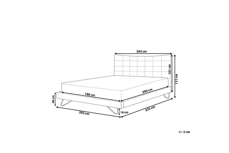 Lannion Dobbeltseng 180 | 200 cm - Beige - Familieseng - Rammeseng