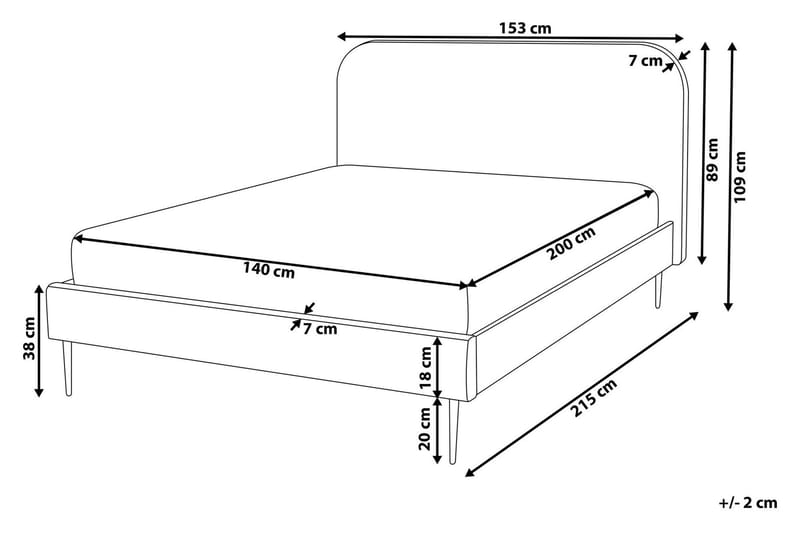 Larochelle Dobbeltseng 140x200 cm - Gul - Møbler - Senger - Sengeramme & sengestamme