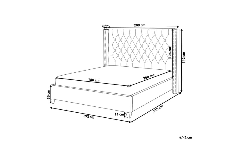 Lubbon Dobbeltseng 180 | 200 cm - Beige - Møbler - Senger - Rammeseng