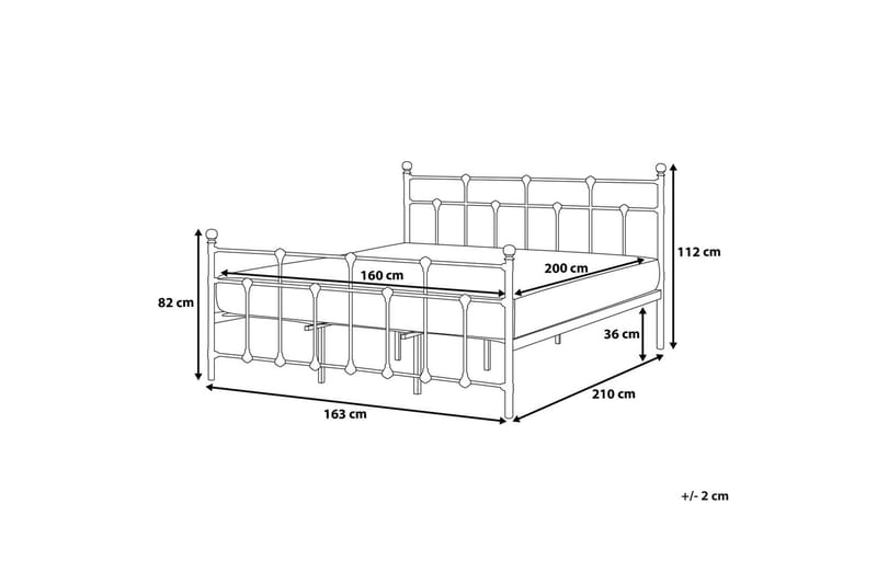 Lyn | Dobbeltseng 160 | 200 cm - Svart - Rammeseng