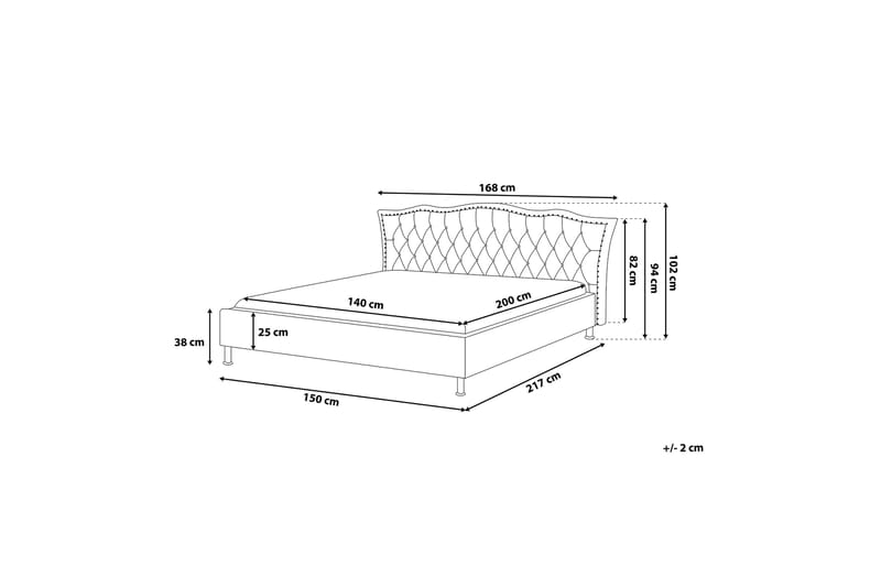 Metz Dobbeltseng 140 | 200 cm - Hvit - Møbler - Senger - Rammeseng