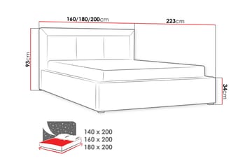 Modena Rammeseng 223x200x93 cm - Møbler - Senger - Rammeseng