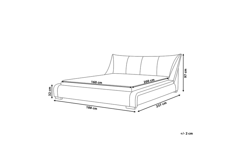 Nantes Dobbeltseng 160 | 200 cm - Grå - Møbler - Senger - Sengeramme & sengestamme
