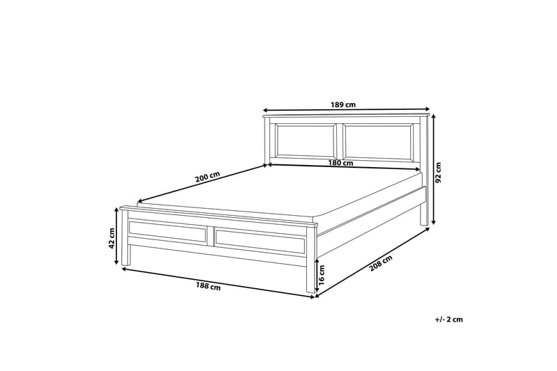 Olivet Dobbeltseng 180 | 200 cm - Hvit - Møbler - Senger - Rammeseng