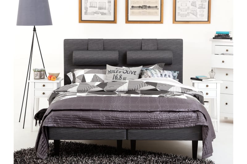 Prime Komplett Sengepakke 160x200 cm - Mørkegrå - Møbler - Senger - Komplett sengepakke