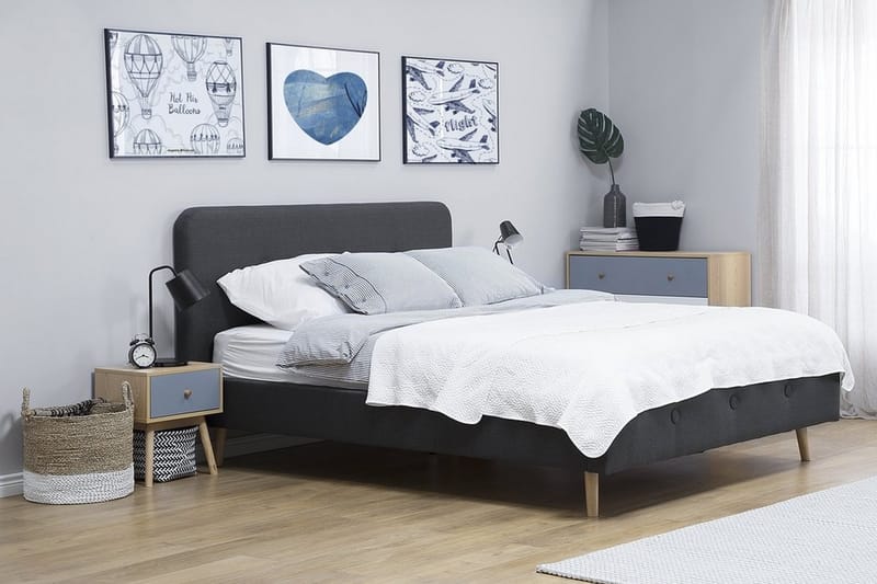 Rennes Dobbeltseng 160 | 200 cm - Grå - Møbler - Senger - Rammeseng