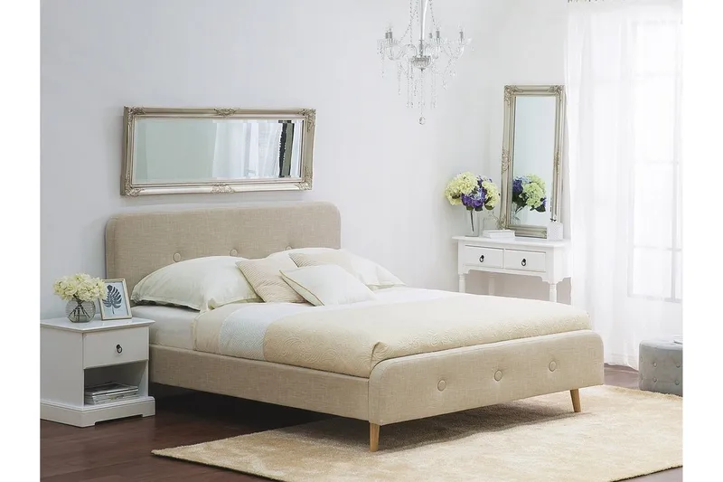 Rennes Dobbeltseng 180 | 200 cm - Beige - Møbler - Senger - Rammeseng