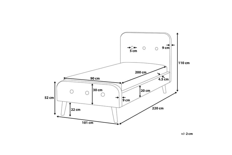 Rennes Dobbeltseng 90 | 200 cm - Beige - Møbler - Senger - Rammeseng