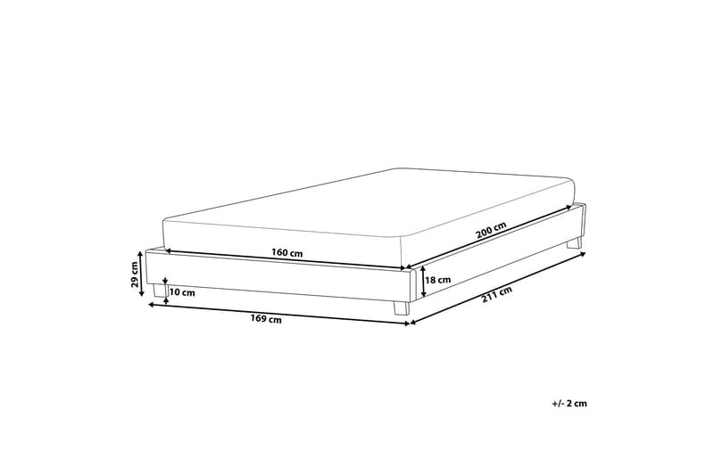 Roanne Dobbeltseng 160 | 200 cm - Beige - Rammeseng