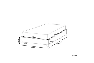 Roanne Dobbeltseng 90 | 200 cm - Grå - Møbler - Senger - Sengeramme & sengestamme