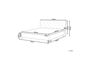 Saverne Dobbeltseng 180 | 200 cm - Grå - Møbler - Senger - Sengeramme & sengestamme