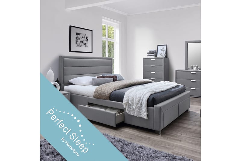 Seng CAREN med 4 skuffer/Madrass HARMONY DELUX, undefined