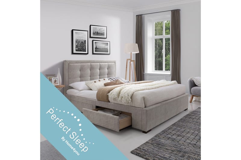 Seng DUKE med 4 skuffer/Madrass HARMONY DELUX - Møbler - Senger - Rammeseng