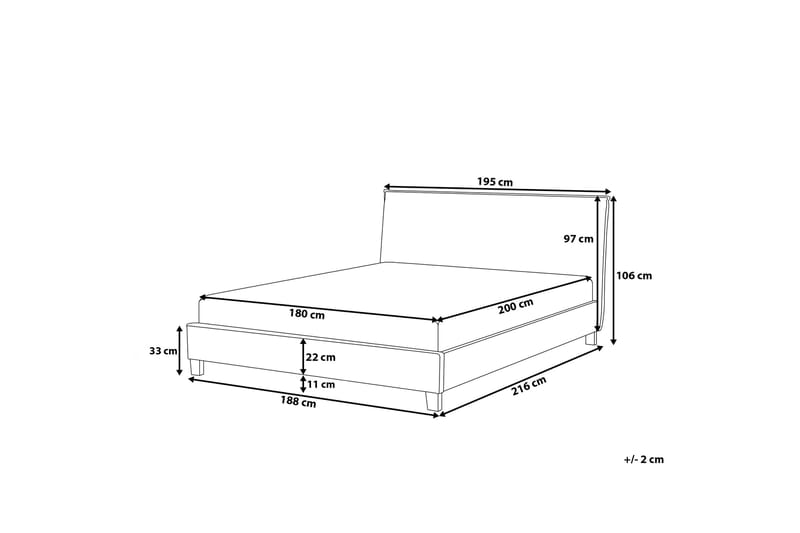 Sennez Dobbeltseng 180|200 Cm - Hvit - Møbler - Senger - Rammeseng