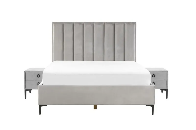 Sezanne Rammeseng 160x200 cm, Fløyel/Grå