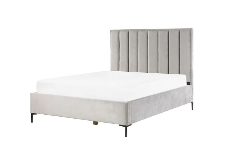 Sezanne Rammeseng 160x200 cm - Fløyel/Grå - Møbler - Senger - Sengeramme & sengestamme