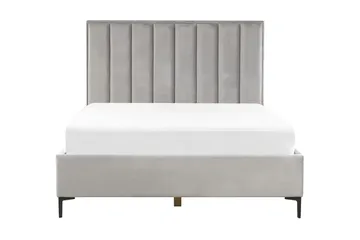 Sezanne Rammeseng 160x200 cm med Oppbevaring - Fløyel/Grå - Møbler - Senger - Sengeramme & sengestamme