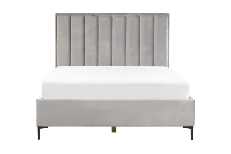 Sezanne Rammeseng 160x200 cm med Oppbevaring, Fløyel/Grå