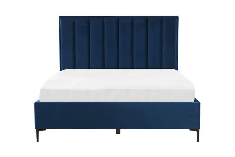 Sovrumsset Dobbeltseng 160x200 cm marineblå SEZANNE - Blå - Møbler - Senger - Rammeseng
