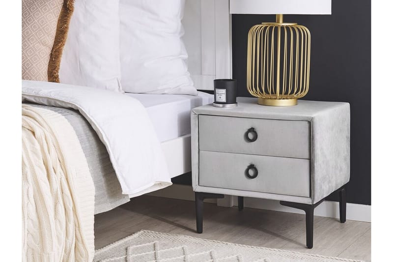 Sovrumsset Dobbeltseng 180x200 cm grå SEZANNE - Grå - Møbler - Senger - Rammeseng